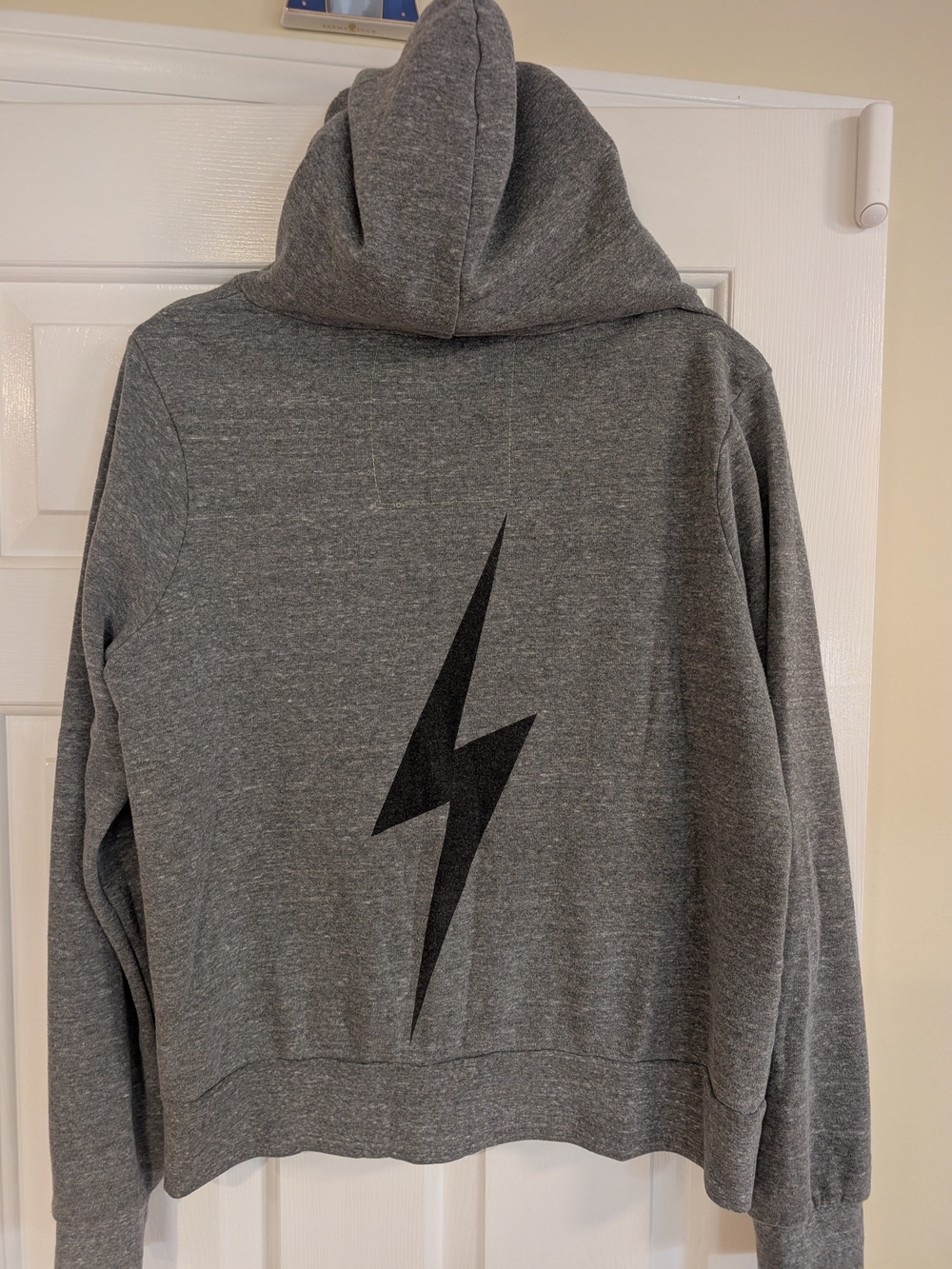 Aviator Nation Gray Hoodie with Black Lightning Bolt